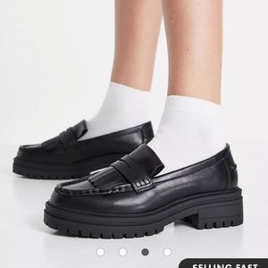ASOS DESIGN Wide Fit Melon chunky loafers in black
